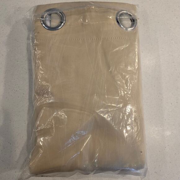 Ombre Beige Greyish White Blackout Curtains Grommet 52Wx84L 2 Panels Bedroom - Picture 7 of 7